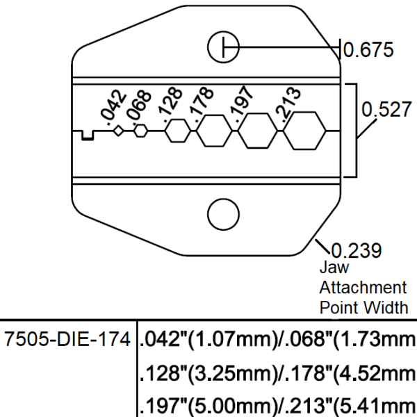 7505-DIE-174 drawing and spec sheet - Max-Gain Systems, Inc.
