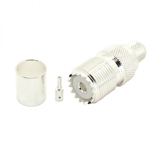 7506-UHF-400 UHF female crimp-on connector for LMR-400 and large diameter coax