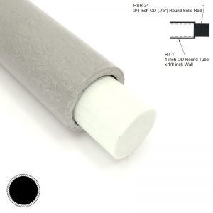 RT-1 1 inch Round Hollow Tube sleeving RSR-34 .75 inch OD Round Solid Rod diagram - Max-Gain Systems, Inc.