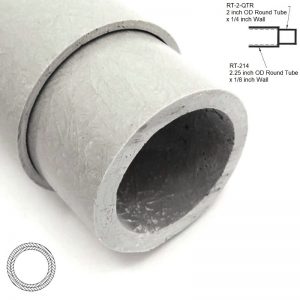 RT-214 2.25 inch OD Round Hollow Tube sleeving RT-2 2 inch OD .25 WALL Round Hollow Tube diagram - Max-Gain Systems, Inc.