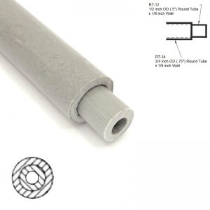 RT-34 .75 inch OD Round Hollow Tube sleeving RT-12 .5 inch OD Round Hollow Tube diagram - Max-Gain Systems, Inc.