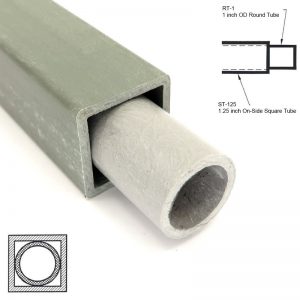 ST-125 1.25 inch On-Side Square Tube sleeving RT-1 1 inch OD Round Tube Diagram 800x800 - Max-Gain Systems, Inc.