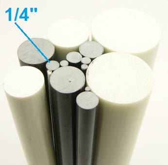 Fiberglass Solid Round Rods 1/4" Diam 2 Long Stock Natural Color x 5 Ft 