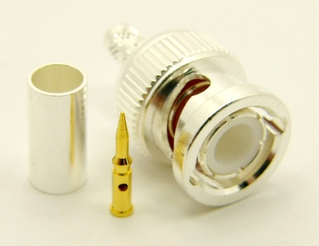 BNC-male, cable end, crimp-on, for LMR-195 RG-316 and RG-58 (P/N: 7005-58)