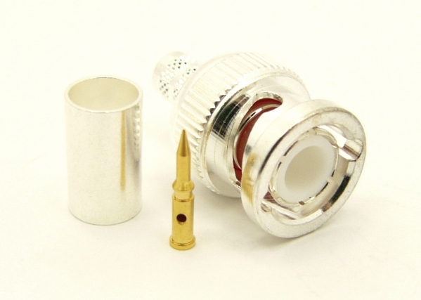 BNC-male, cable end, crimp-on for RG-223 RG-59 LMR-240 and RG-8X mini 8 (P/N: 7005-8X)