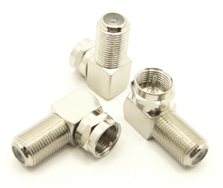 F-male / F-female Adapter, Right Angle (P/N: 7225-RA)