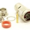 N-male, cable end, compression, silver plated brass body, Teflon dielectric, gold pin, RG-8, RG-11, RG-83, RG-213, RG-214, RG-393, LMR-400, Belden 8237, Belden 8267, Belden 8268, Belden 9011, and Belden 9913 coaxial cable. (P/N: 7304-CS-400)