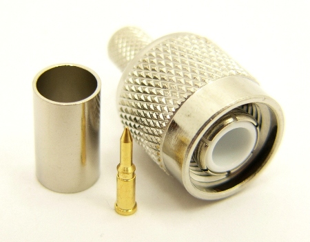 TNC-male, cable end, crimp-on for RG-223 RG-59 LMR-240 and RG-8X mini 8 (P/N: 7405-8X)