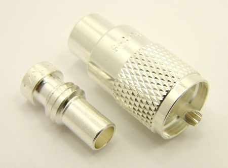 PL-259 Silver Plated, Teflon Dielectric UHF Male Connector for RG8 RG213 