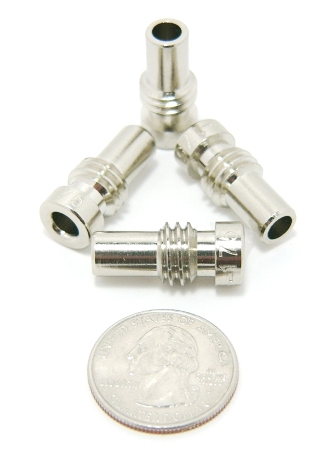 Reducer for UHF-male and N-male solder-on connectors, Nickel plated, UG-175 (P/N: 7507-N)