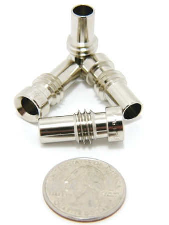 Reducer for UHF-male and N-male solder-on connectors, Nickel plated, UG-176 (P/N: 7508-N)