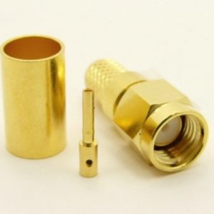 RP-SMA-male, cable end, crimp-on for RG-223 RG-59 LMR-240 and RG-8X mini 8 (P/N: 8895-8X)