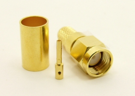 RP-SMA-male, cable end, crimp-on for RG-223 RG-59 LMR-240 and RG-8X mini 8 (P/N: 8895-8X)