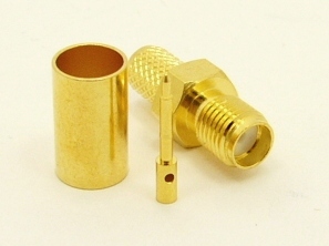 RP-SMA-female, cable end, crimp-on for RG-223 RG-59 LMR-240 and RG-8X mini 8 (P/N: 8896-8X)