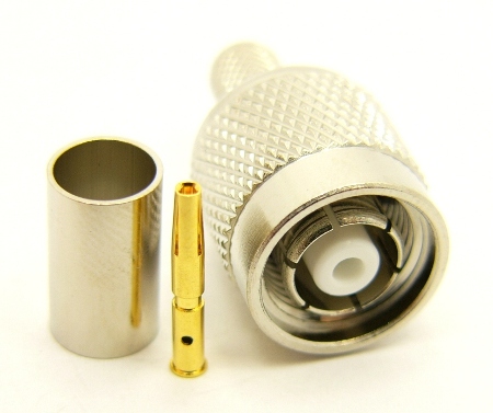 RP-TNC-male, cable end, crimp-on for RG-223 RG-59 LMR-240 and RG-8X mini 8 (P/N: 8900-8X)