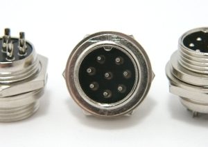 8-pin chassis mount male microphone connector (P/N: 9308-PANEL)