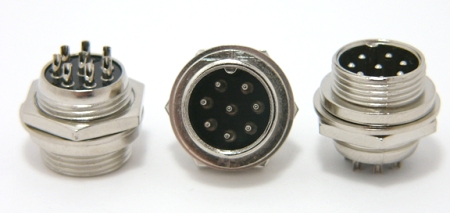 8-pin chassis mount male microphone connector (P/N: 9308-PANEL)