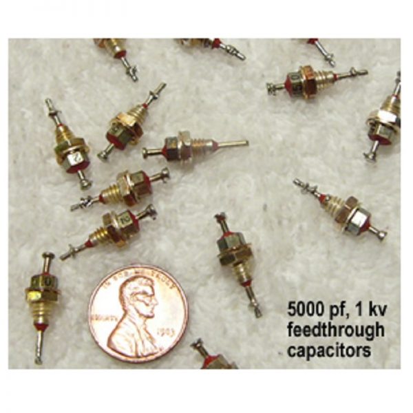 5000 pf, 1 kv, feed through capacitors size comparison - Max-Gain Systems, Inc.FTC-01
