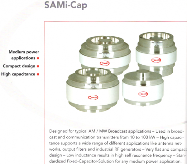 Comet SAMi-Cap series capacitors available at Max-Gain Systems, Inc. www.mgs4u.com