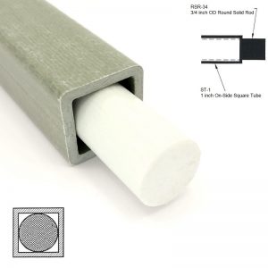ST-1 1 inch On-Side Square Tube sleeving RSR-34 0.75 inch OD Round Solid Rod Diagram 800x800 - Max-Gain Systems, Inc.