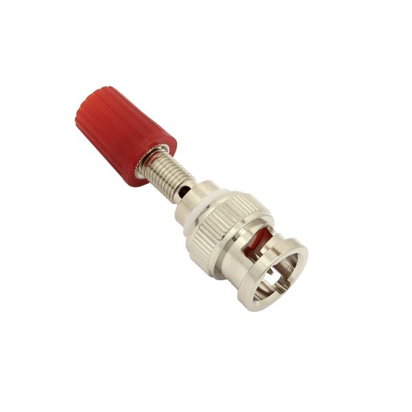 BNC male to Single Banana Jack (RED) Adapter 7105-R view 2 - Max-Gain Systems, Inc.