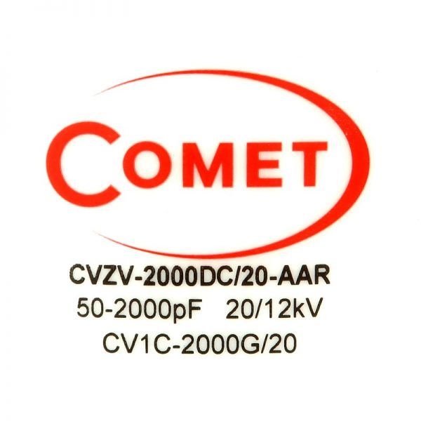 Comet CVZV-2000DC20-AAR NEW Product Label - Max-Gain Systems, Inc