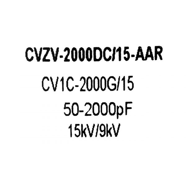 Comet CVZV-2000DC15-AAR NEW Product Label - Max-Gain Systems, Inc