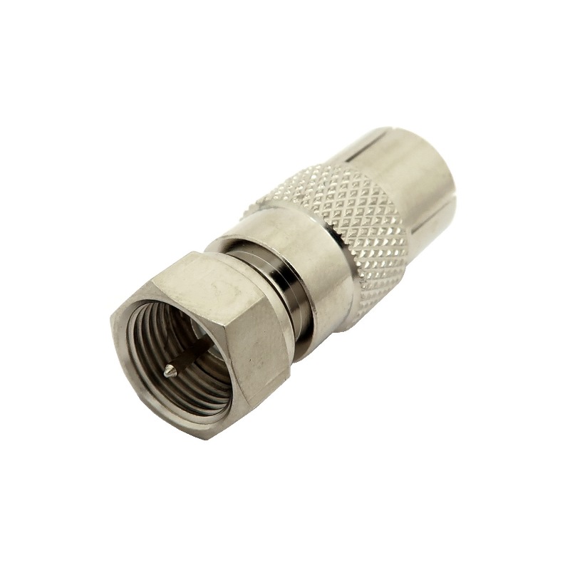 Nickel DVB TV PAL Female Plug To F Type Female Jack RF Adapter – 1x
