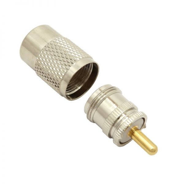UHF male to mini-UHF male Adapter 7651 2 piece assembly - increased reliability - Max-Gain Systems, Inc.