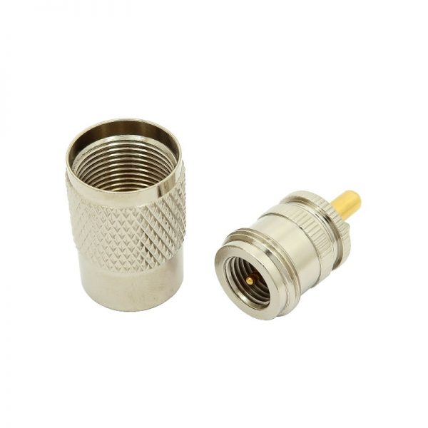 mini-UHF male to UHF male Adapter 7651 2 piece assembly - increased reliability - Max-Gain Systems, Inc.