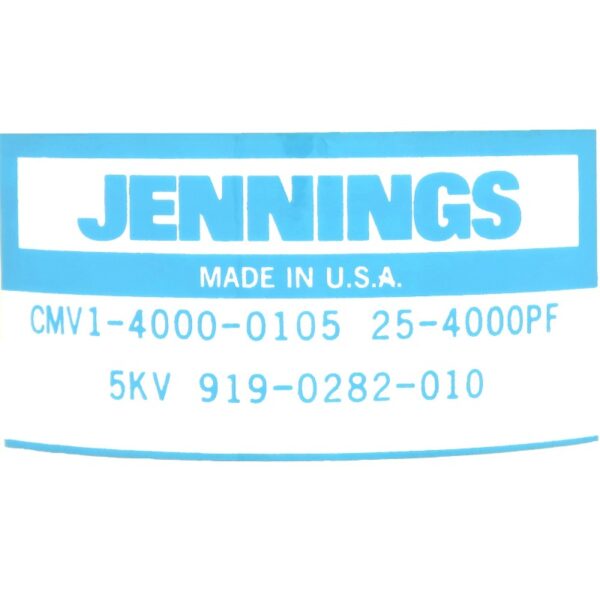 Jennings CMV1-4000-0105 Label - Max-Gain Systems, Inc.