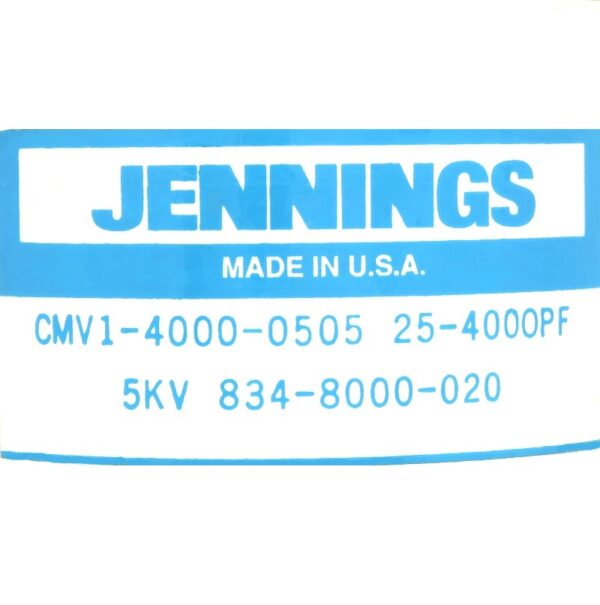 Jennings CMV1-4000-0505 Label - Max-Gain Systems, Inc.