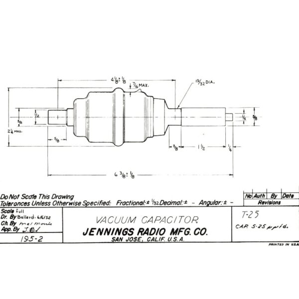 Jennings Type T-25-20S Catalog Drawing - Max-Gain Systems, Inc.