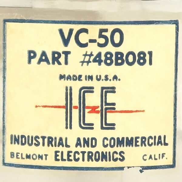 ICE VC-50 Label - Max-Gain Systems, Inc.