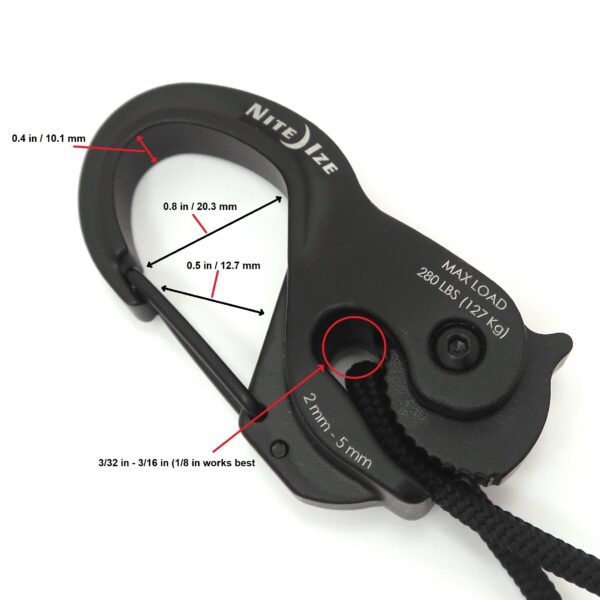 GUY-TEN-02 Guy Rope Line Tensioner Open Dimensions - Max-Gain Systems, Inc.