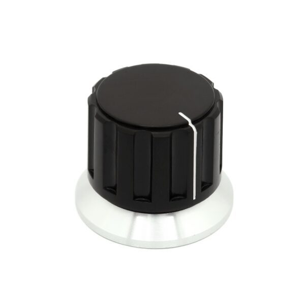 Fluted Tuning Knob with Aluminum Skirt WITH white indicator line MGS-KNOB-10 800x800 - Max-Gain Systems, Inc.