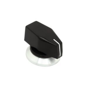 Small Pointer Selecting Knob with Aluminum Skirt WITH white indicator line MGS-KNOB-12 800x800 - Max-Gain Systems, Inc.