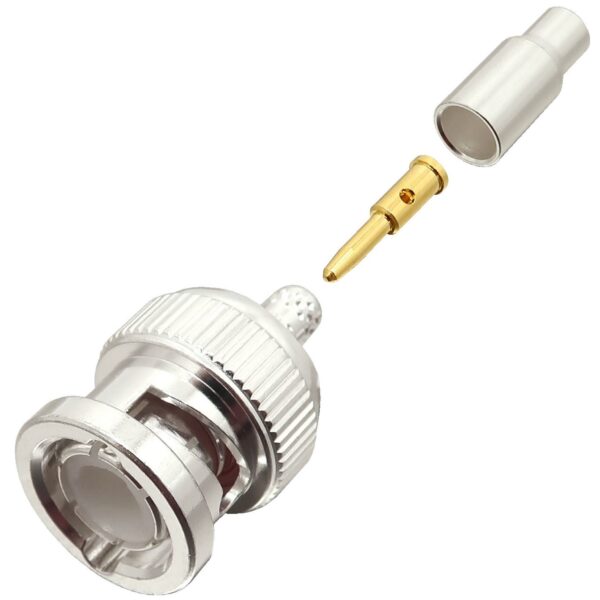 BNC male Crimp On for RG-174, RG-316, LMR-100A, and other 0.100 Inch OD Coax 7005-BNC-174 v2 - Max-Gain Systems, Inc.