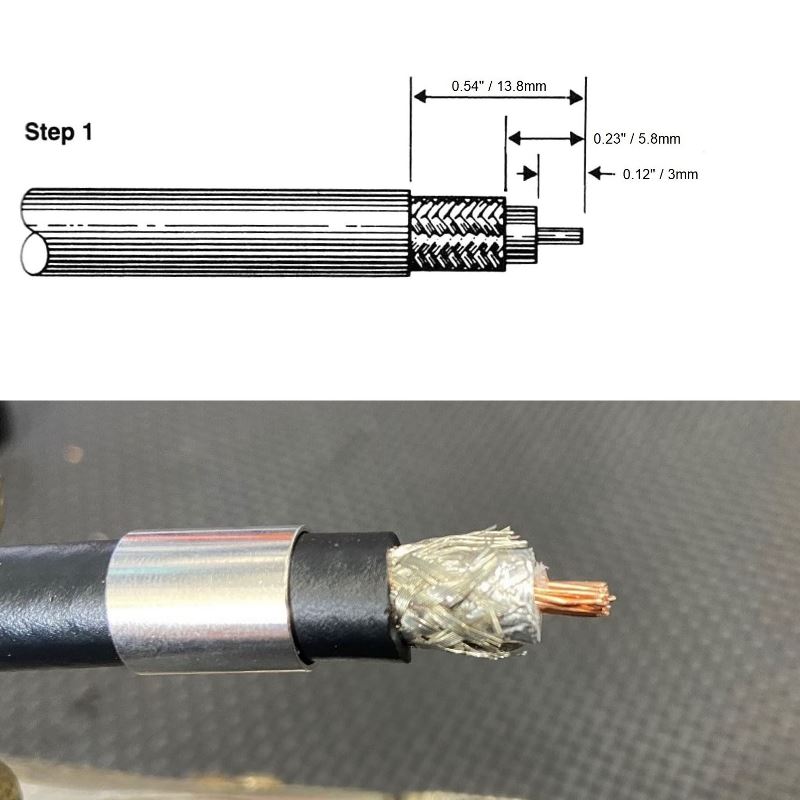 RG 8 213 3-BLADE Metal RF Cable STRIP & Ratchet CRIMP TOOL & 10 N Male Connector 