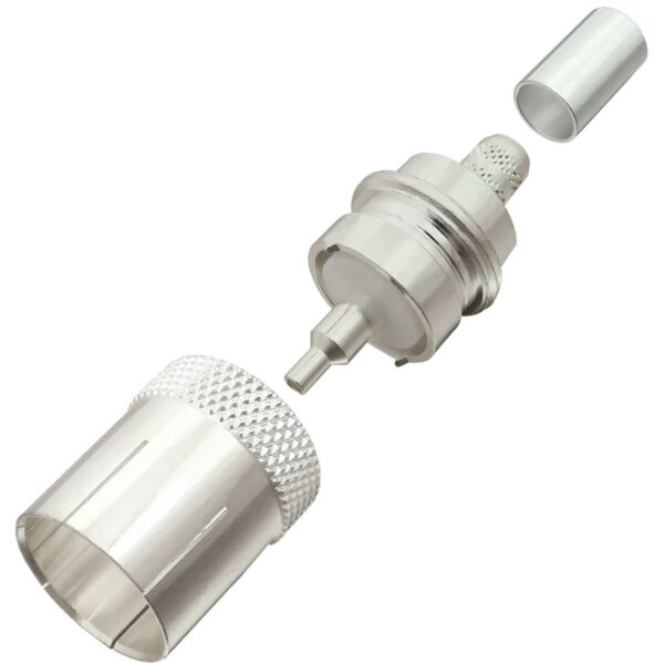 UHF male Quick Connect Crimp Connector for RG-223, RG-59, LMR-240, RG-8X mini 8, and other 0.240 Inch OD Coax 7505-QC-K8X v2 - Max-Gain Systems, Inc.