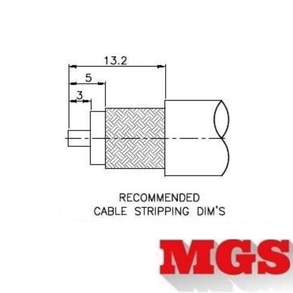 Type N female Crimp On for RG-8, RG-11, RG-83, RG-213, RG-393, LMR-400, and other 0.405 Inch OD Coax 7306-N-400 Coax Stripping Dimensions - Max-Gain Systems, Inc.