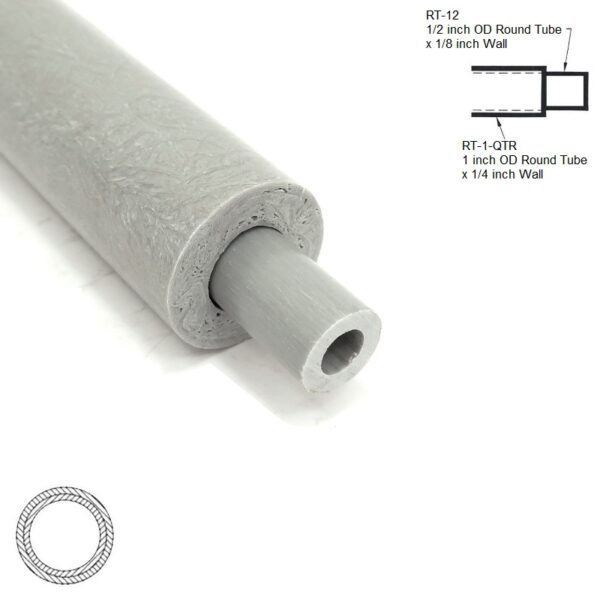 RT-1-QTR 1 inch OD x .25 WALL Round Hollow Tube sleeving RT-12 0.5 inch OD Round Hollow Tube 800x800 - Max-Gain Systems Inc