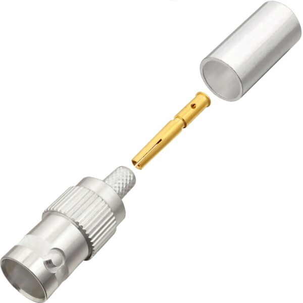BNC female Crimp On for RG-58, LMR-195 and other 0.195 Inch OD Coax 7006-BNC-58 v2 - Max-Gain Systems Inc