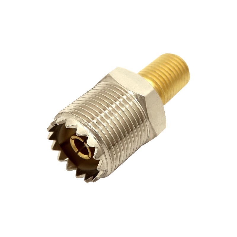 UHF Female to 3/8 x 24 thread male adapter - Max-Gain Systems, Inc.