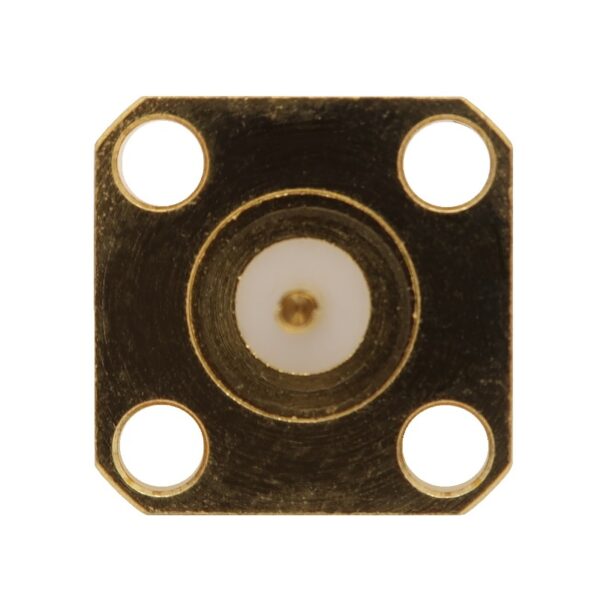 SMA female 4-Hole Panel Mount Solder Connector 7814 Hole Pattern 800x800 - Max-Gain Systems Inc