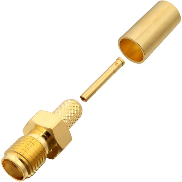 SMA female Crimp Connector for LMR-195, RG-58, and other 0.195 Inch OD Coax 7806-SMA-58 v2 - Max-Gain Systems Inc