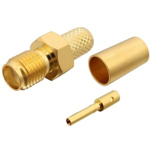 SMA female Crimp Connector for RG-223, RG-59, LMR-240, RG-8X mini 8, and other 0.240 Inch OD Coax 7806-SMA-8X 800x800 - Max-Gain Systems Inc