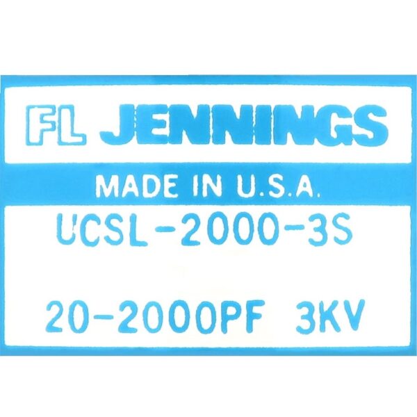 Jennings UCSL-2000-3S Label - Max-Gain Systems Inc