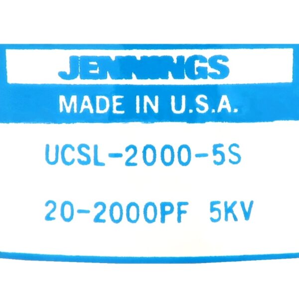 Jennings UCSL-2000-5S Label - Max-Gain Systems Inc