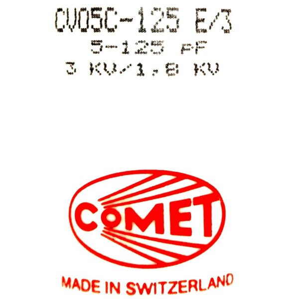 Comet CV05C-125E3 NEW Label - Max-Gain Systems Inc